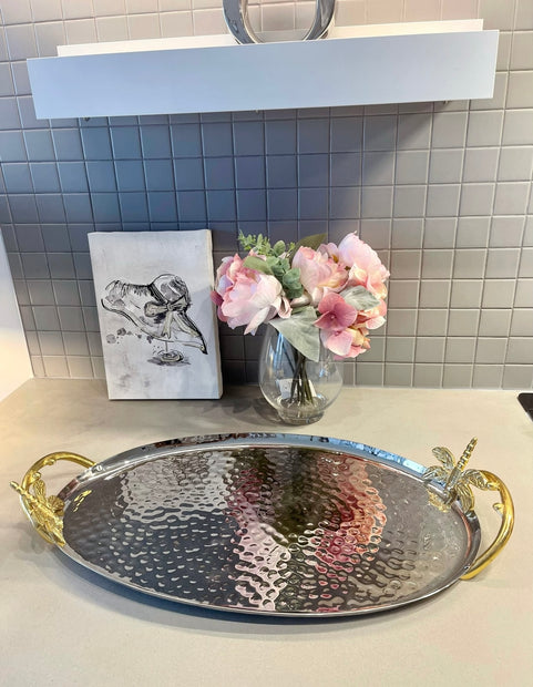 Butterfly Oval Tray