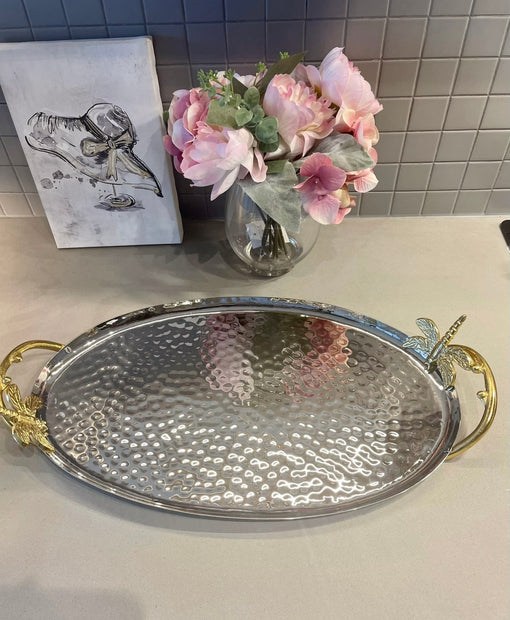 Butterfly Oval Tray