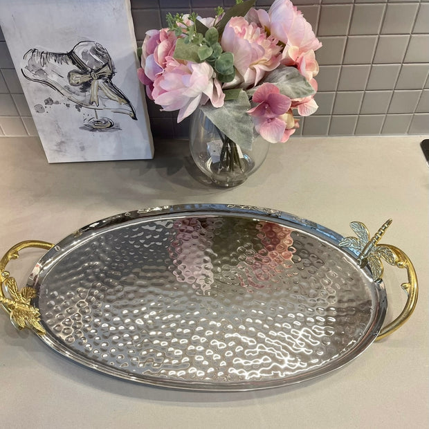 Butterfly Oval Tray
